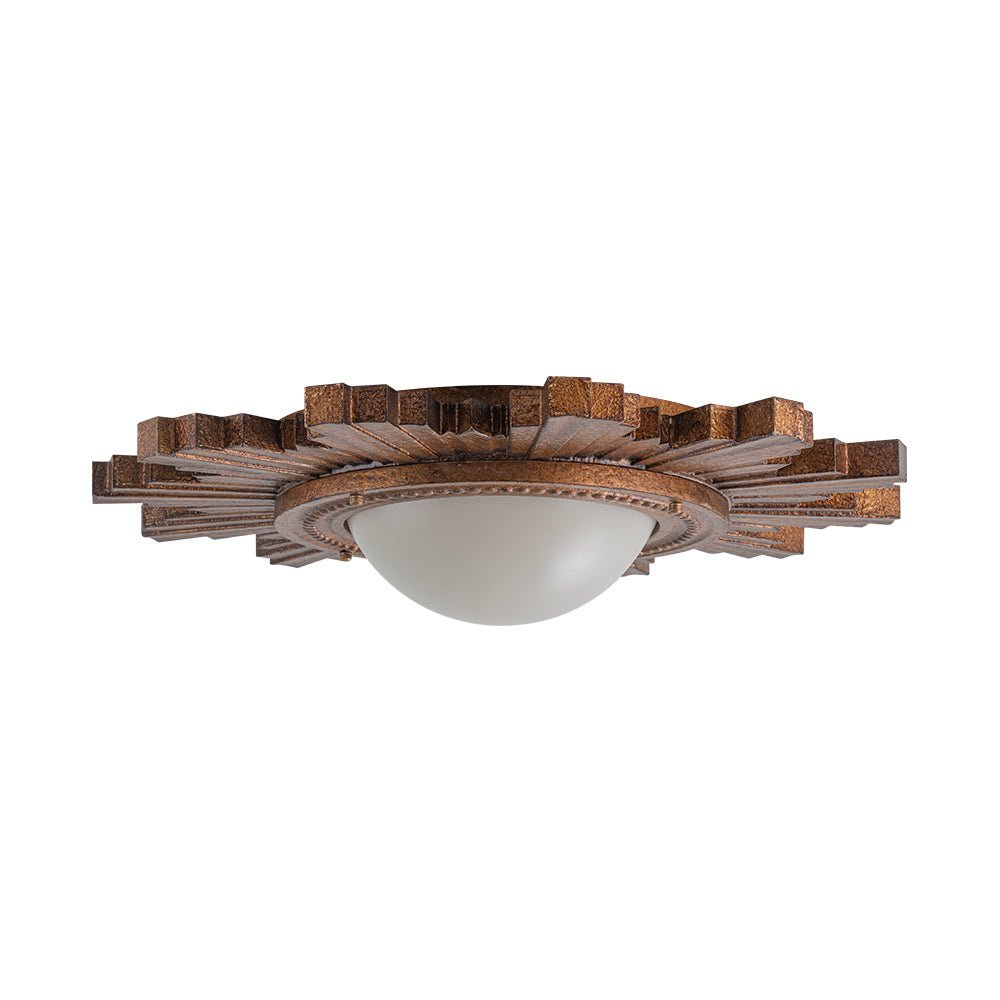 Antique Apollo Sunburst Sculpture Flush Mount / Wall Light