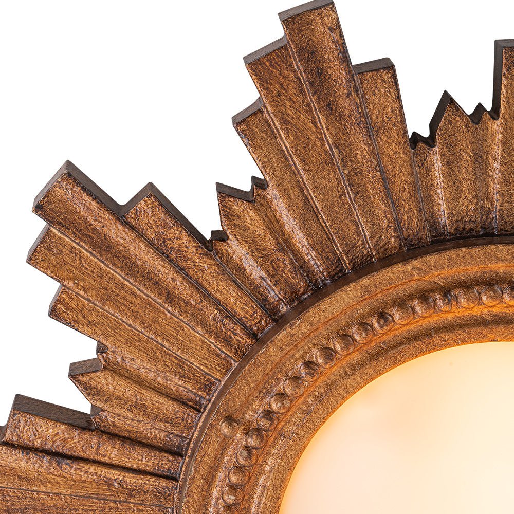 Antique Apollo Sunburst Sculpture Flush Mount / Wall Light