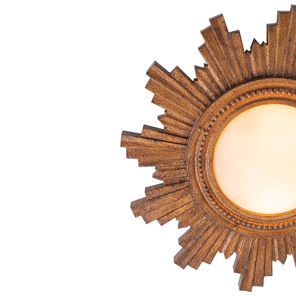 Antique Apollo Sunburst Sculpture Flush Mount / Wall Light