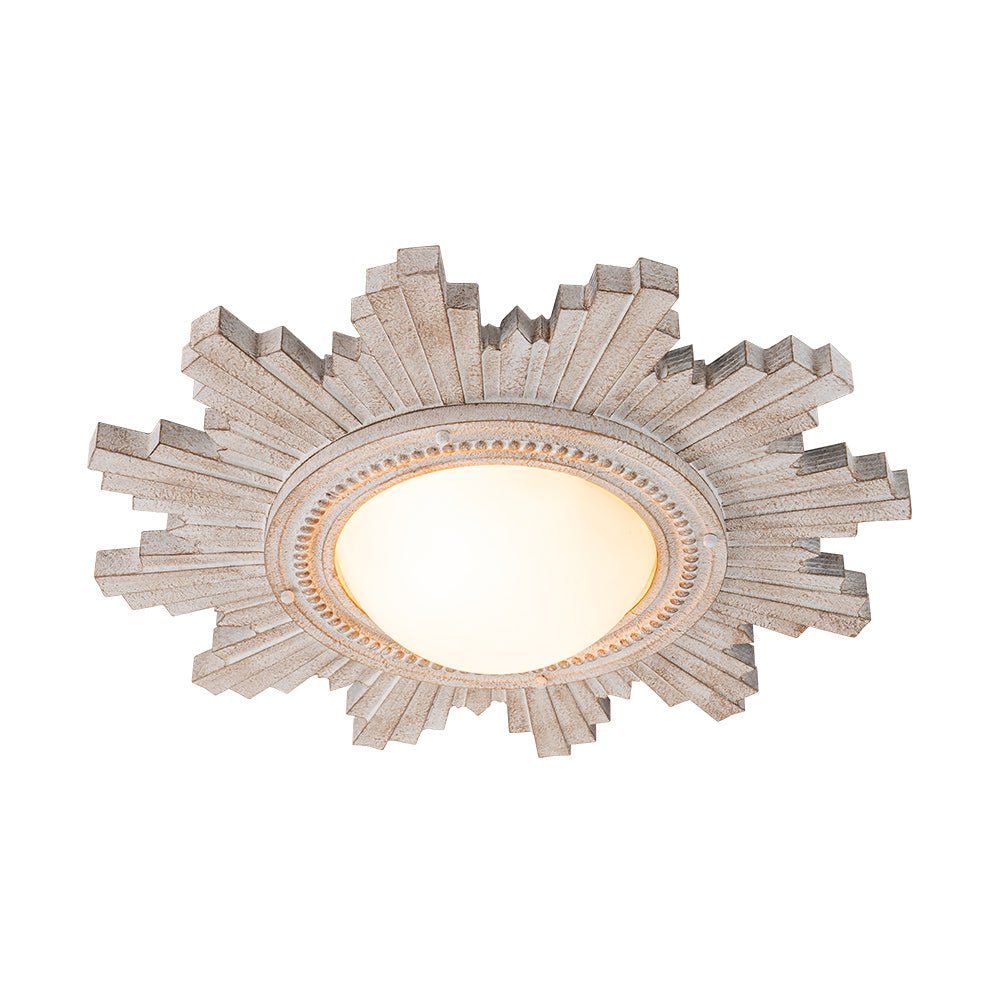 Antique Apollo Sunburst Sculpture Flush Mount / Wall Light