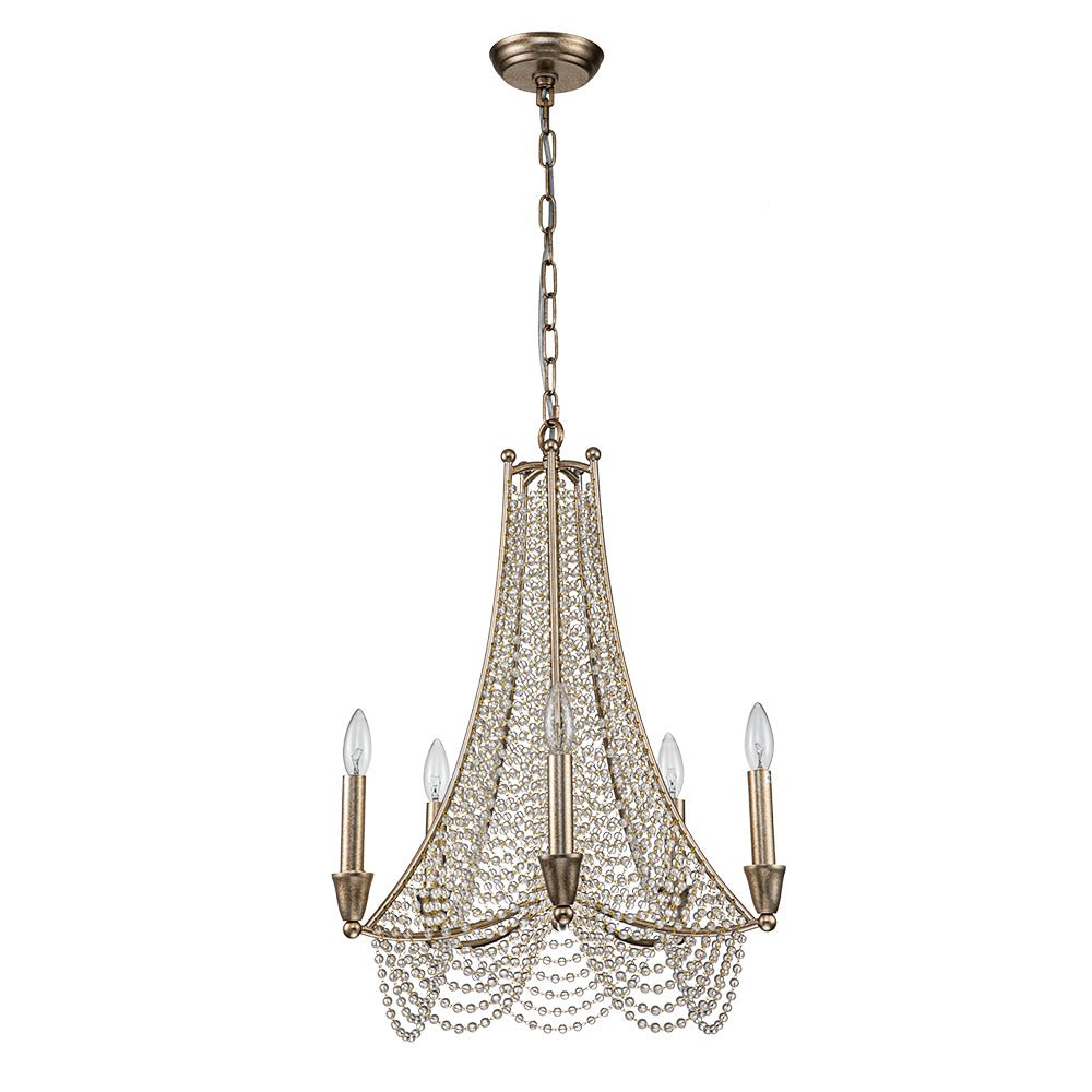 Antique Candle Style Crystal Bead Empire Chandelier