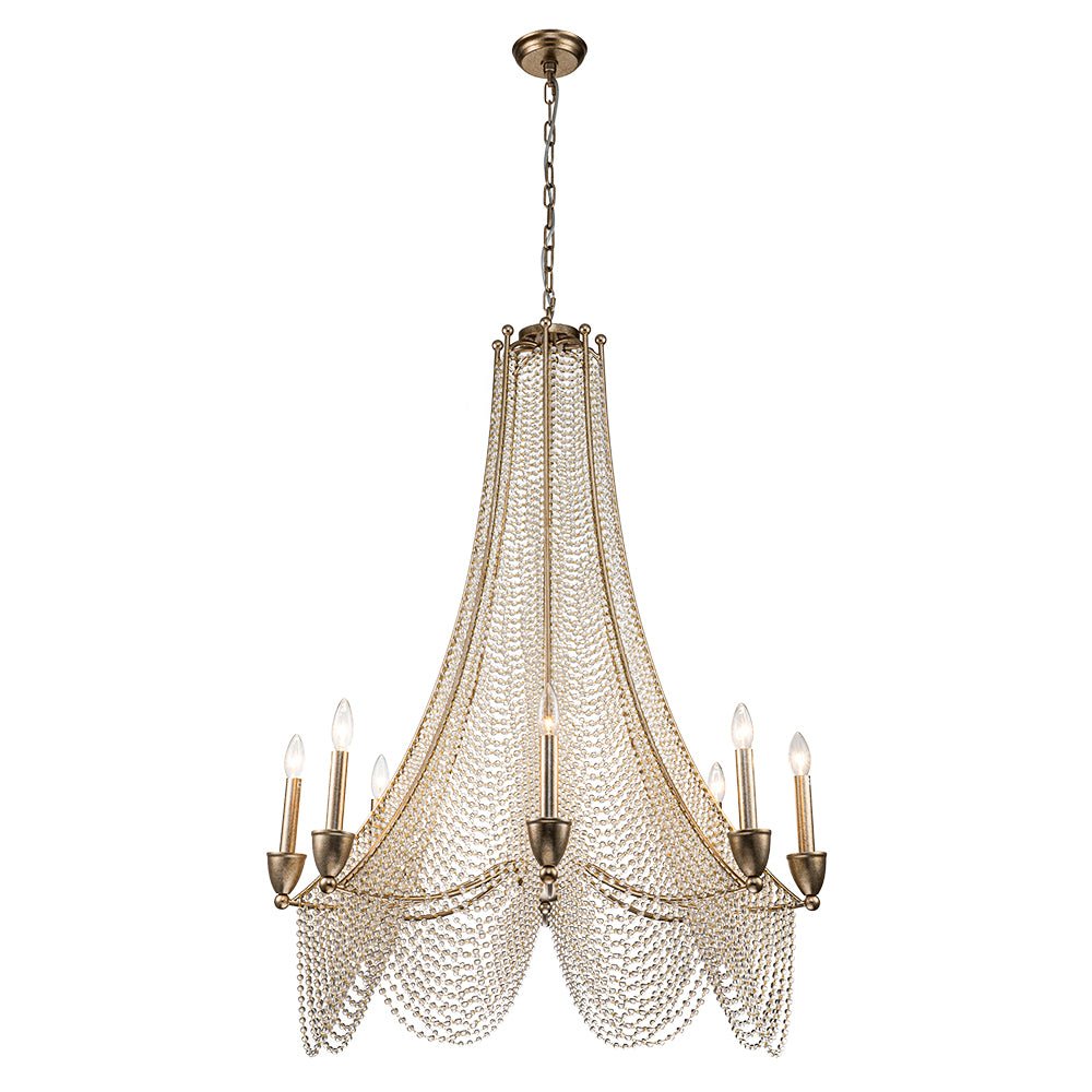 Antique Candle Style Crystal Bead Empire Chandelier