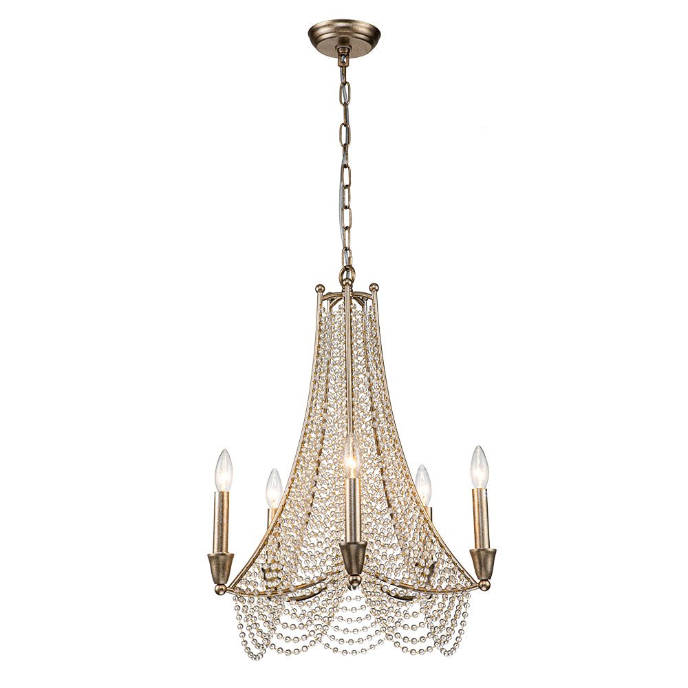 Antique Candle Style Crystal Bead Empire Chandelier