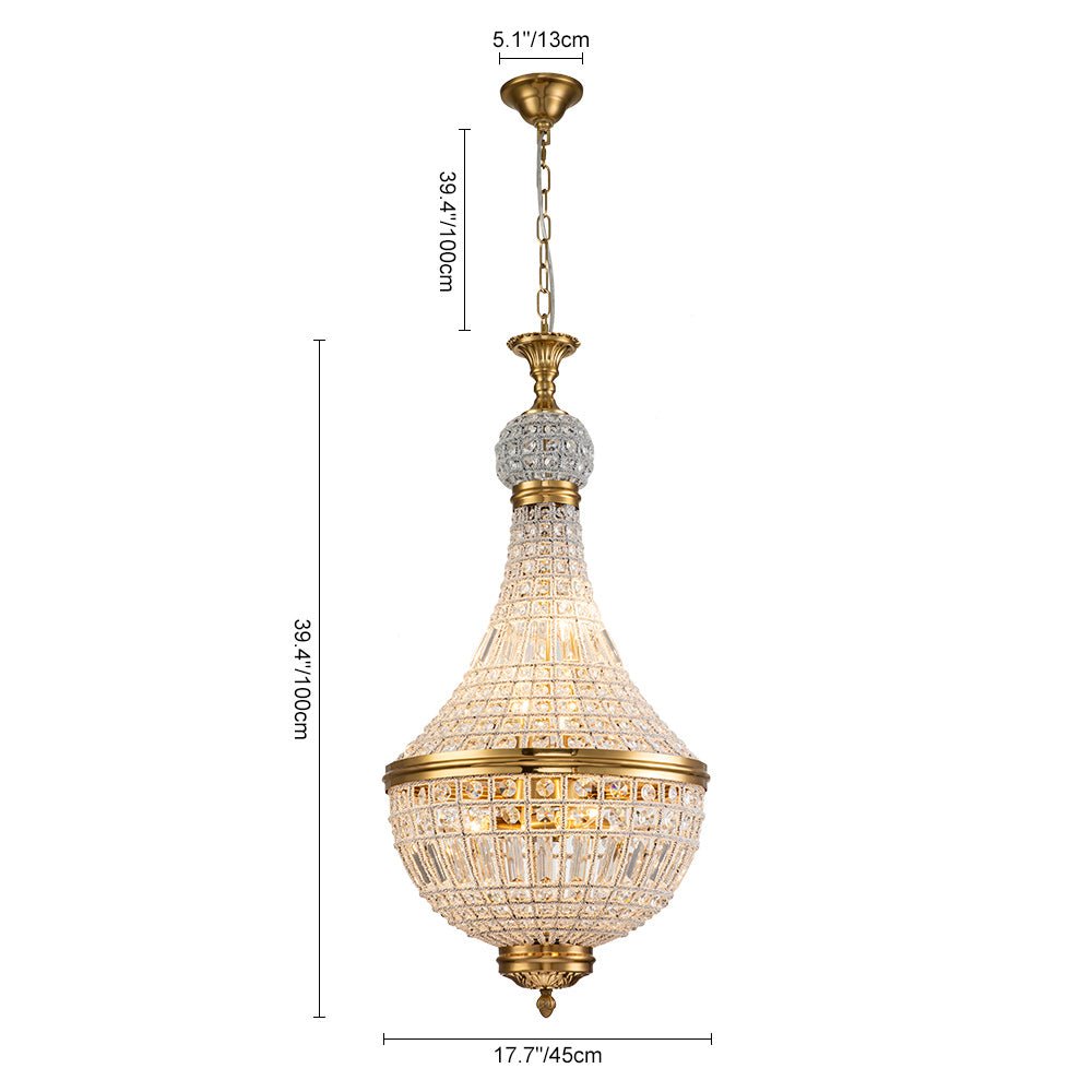 Antique Vintage French Crystal Empire Chandelier