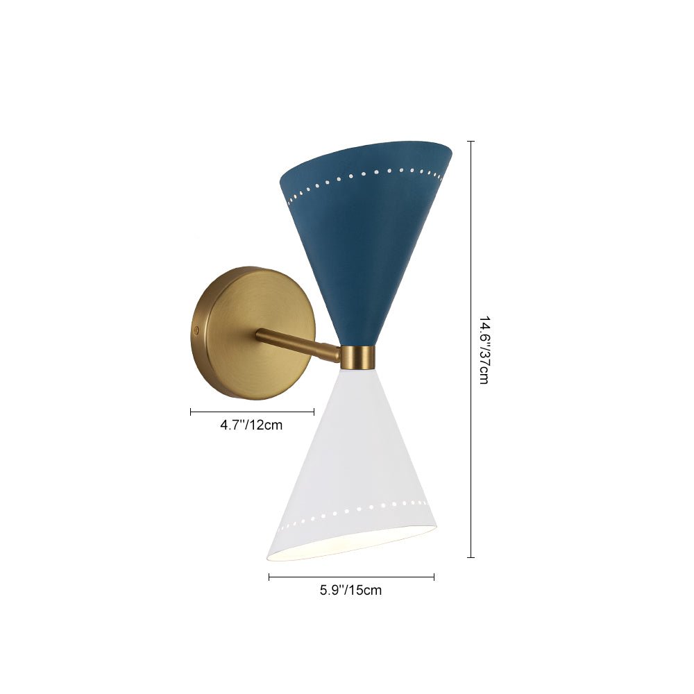 Art Deco 2-Light Up Down Dual Cone Wall Sconce