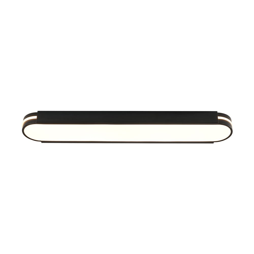 Black Minimalist Oval Dimmable LED Flush Mount Light