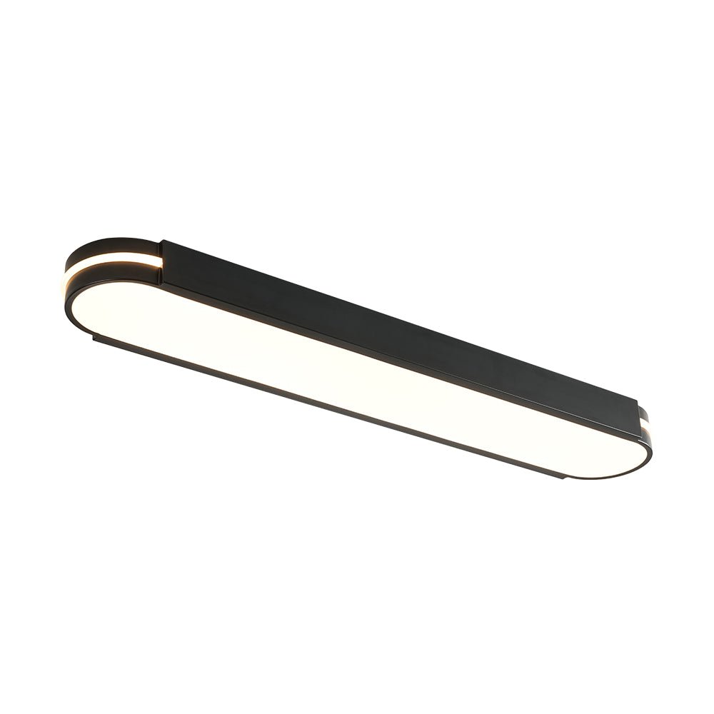 Black Minimalist Oval Dimmable LED Flush Mount Light