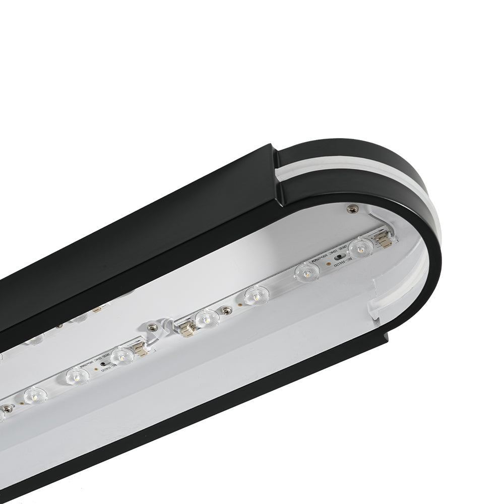 Black Minimalist Oval Dimmable LED Flush Mount Light
