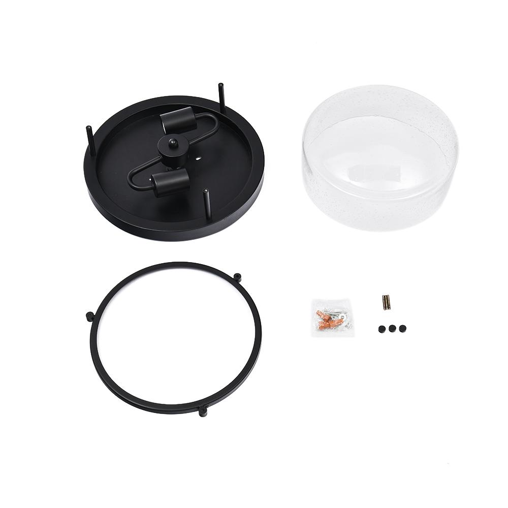 Black Seeded Glass Flush Mount