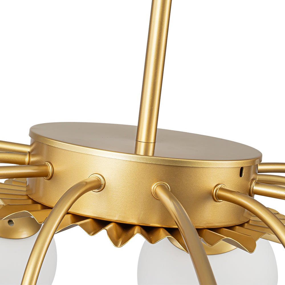 (OpenBox) Blossom 12-Light Opal Glass Bubble Semi Flush Chandelier