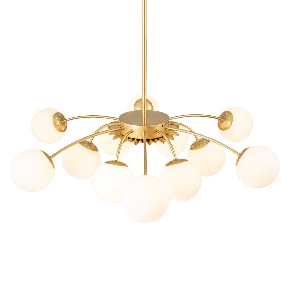 (OpenBox) Blossom 12-Light Opal Glass Bubble Semi Flush Chandelier