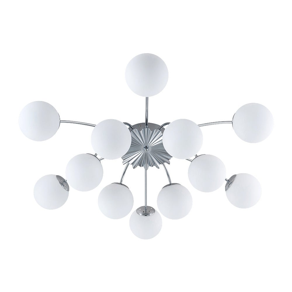 (OpenBox) Blossom 12-Light Opal Glass Bubble Semi Flush Chandelier