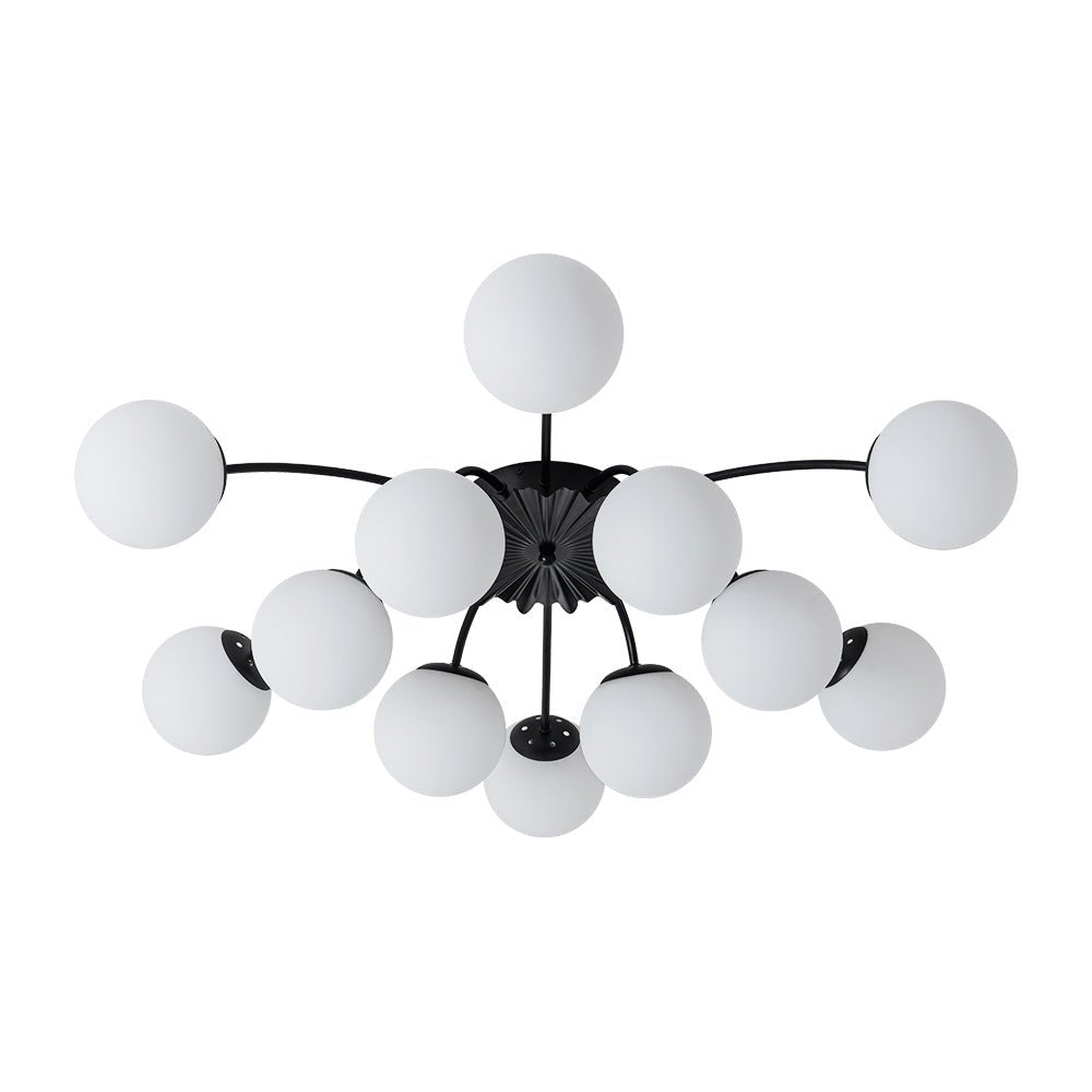 (OpenBox) Blossom 12-Light Opal Glass Bubble Semi Flush Chandelier