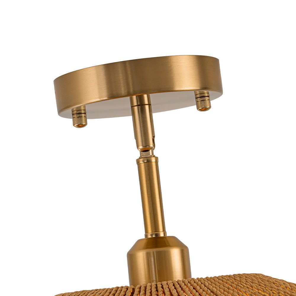 Bohemian Brown Woven Hemp Rope Cage Ceiling Light