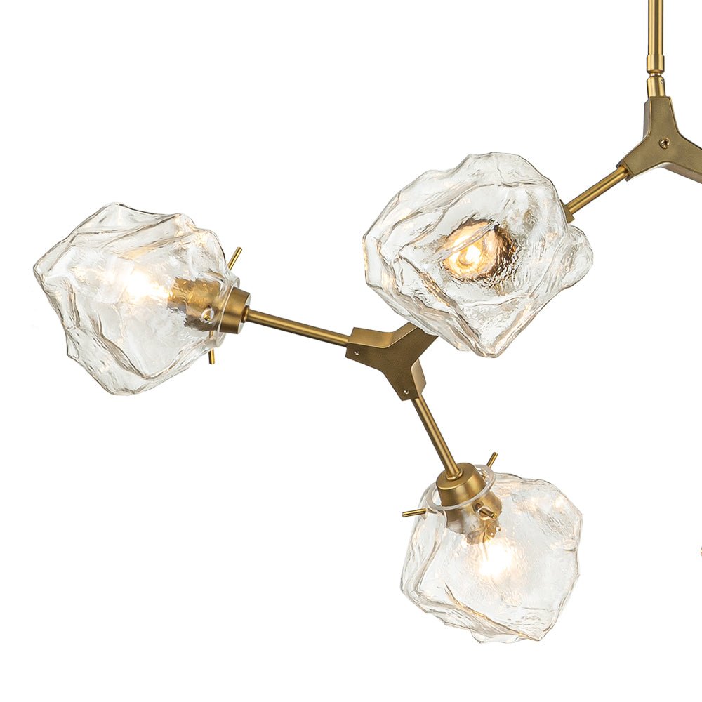 (OpenBox) Brass 10-Light Branch Frozen Glass Ice Style Island Pendant