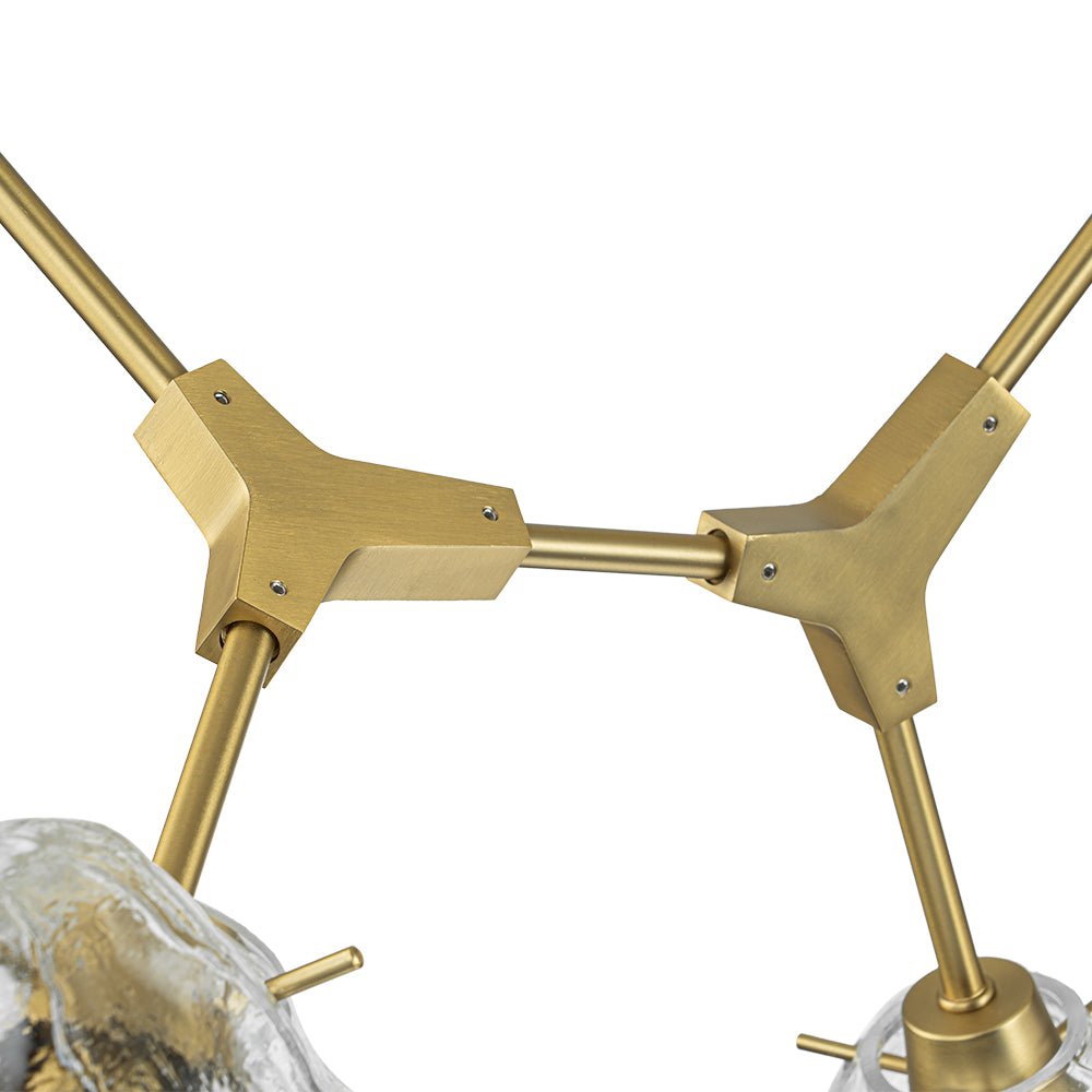 (OpenBox) Brass 10-Light Branch Frozen Glass Ice Style Island Pendant