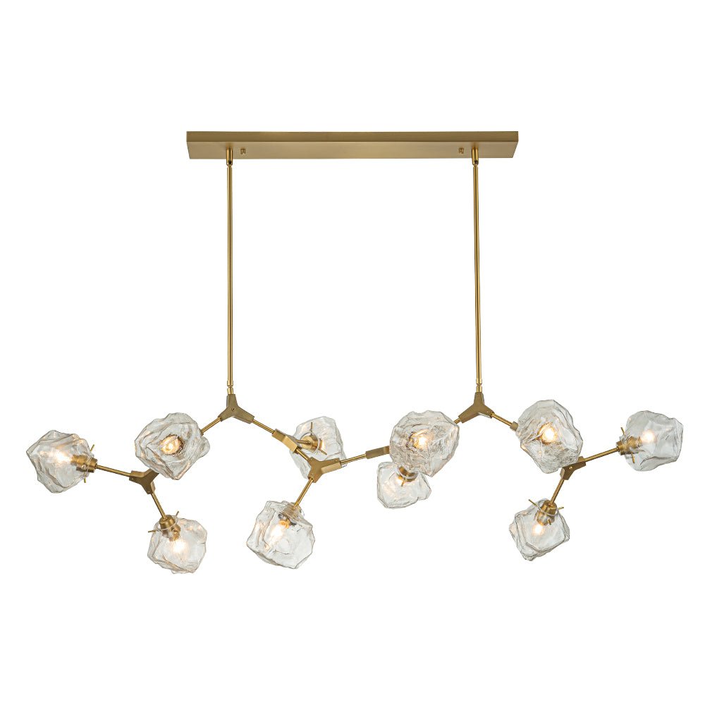 (OpenBox) Brass 10-Light Branch Frozen Glass Ice Style Island Pendant