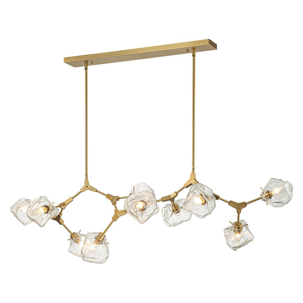 (OpenBox) Brass 10-Light Branch Frozen Glass Ice Style Island Pendant