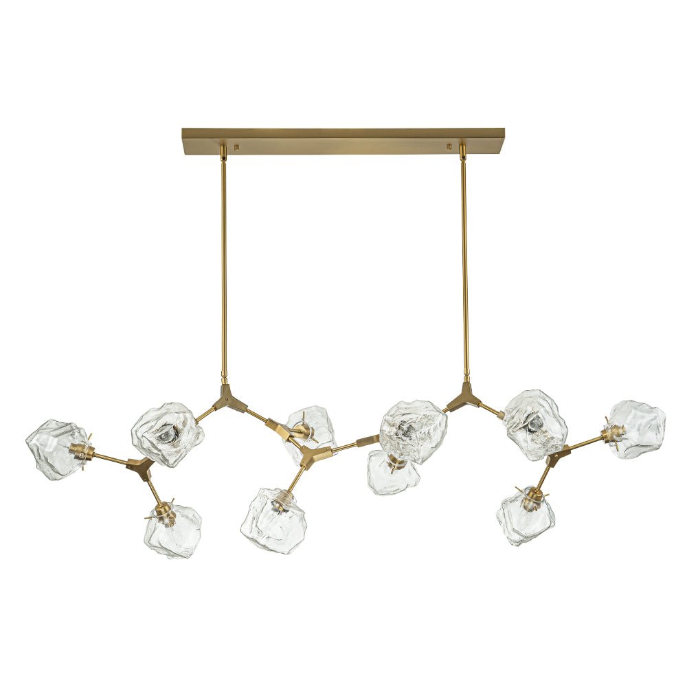 (OpenBox) Brass 10-Light Branch Frozen Glass Ice Style Island Pendant