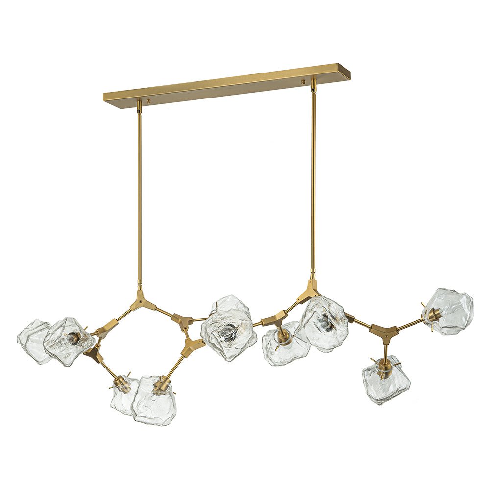 (OpenBox) Brass 10-Light Branch Frozen Glass Ice Style Island Pendant