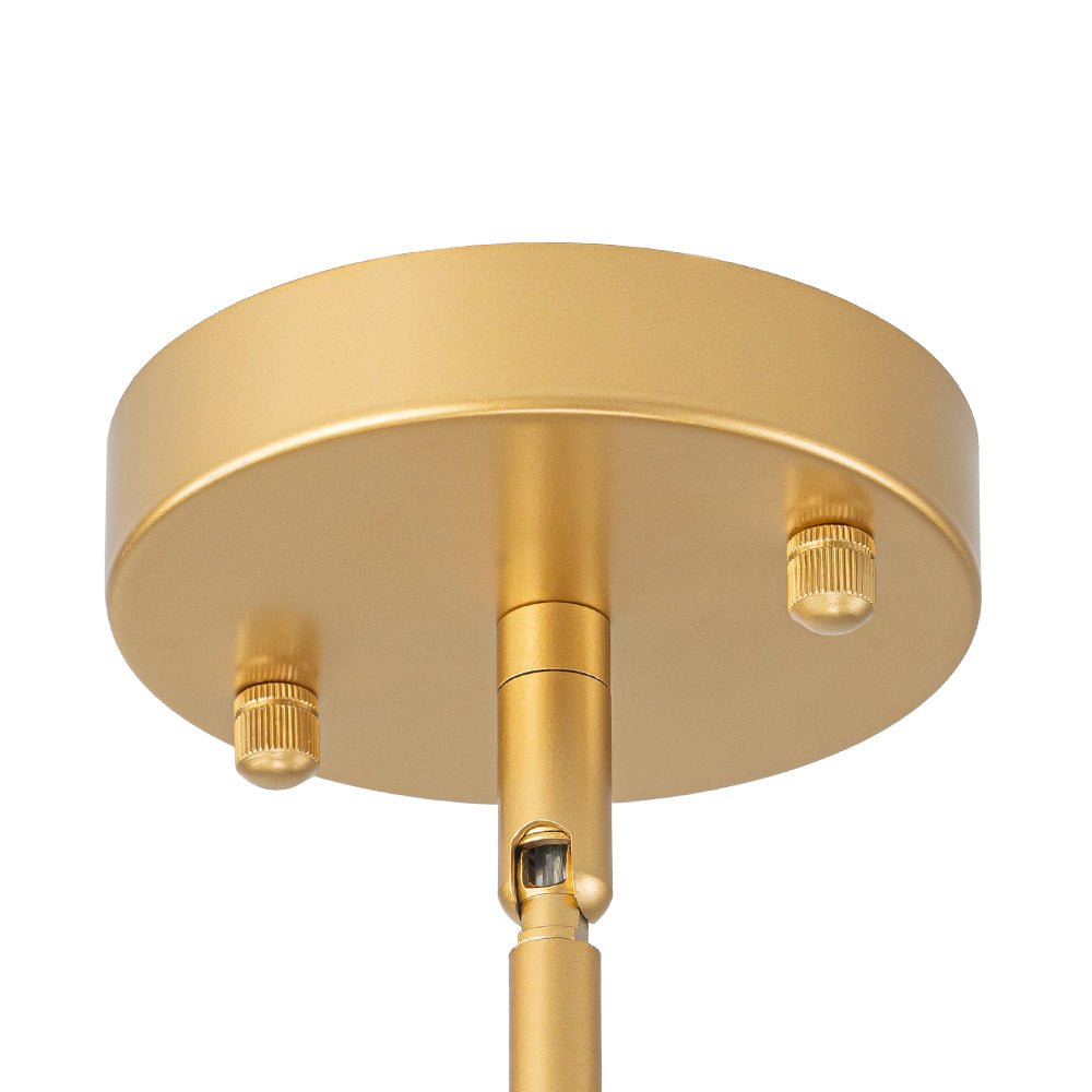 12-Light Brass Tiered Opal Glass Bubble Semi Flush Chandelier