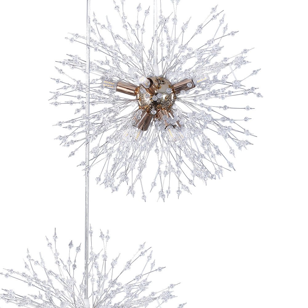 Brass Cluster Firework Dandelion Pendant Chandelier