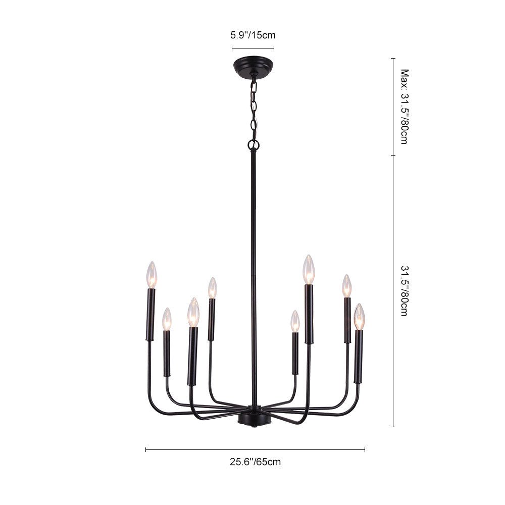 Candle Style Simple Metal Chandelier