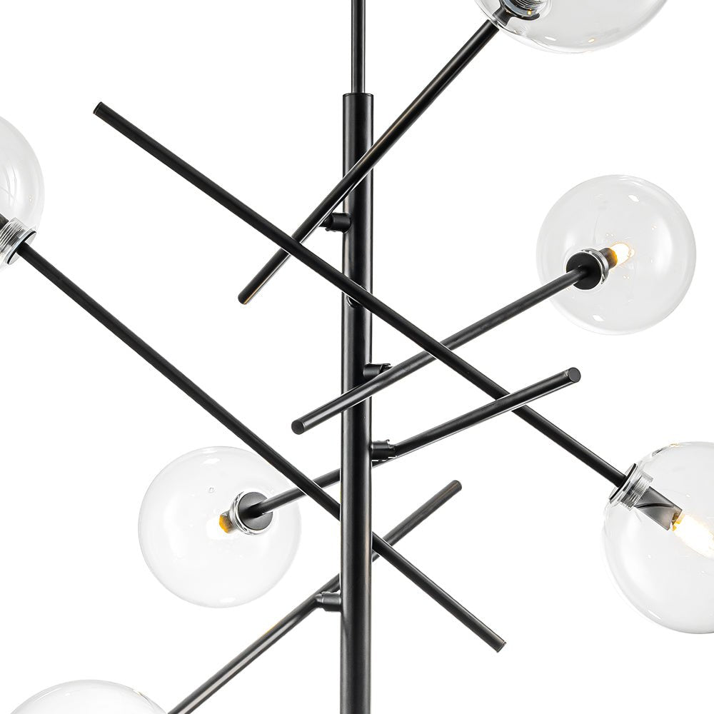Celestial Glass Globe Sputnik Chandelier - Adjustable Linear Arm