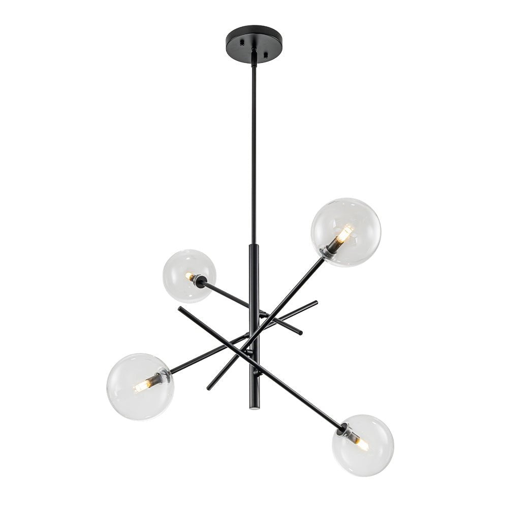 Celestial Glass Globe Sputnik Chandelier - Adjustable Linear Arm