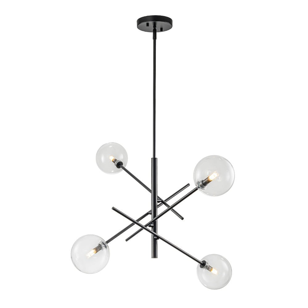 Celestial Glass Globe Sputnik Chandelier - Adjustable Linear Arm
