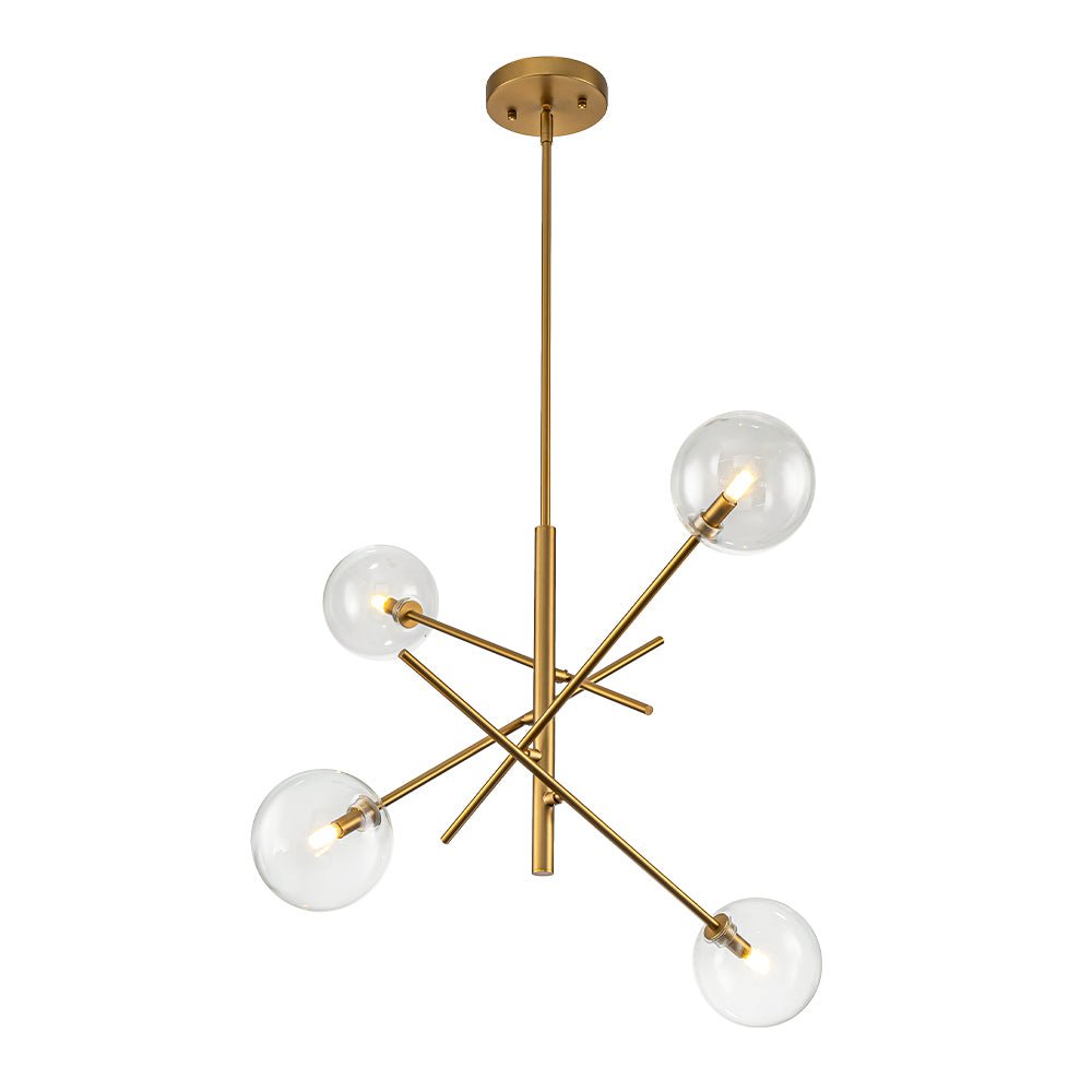 Celestial Glass Globe Sputnik Chandelier - Adjustable Linear Arm