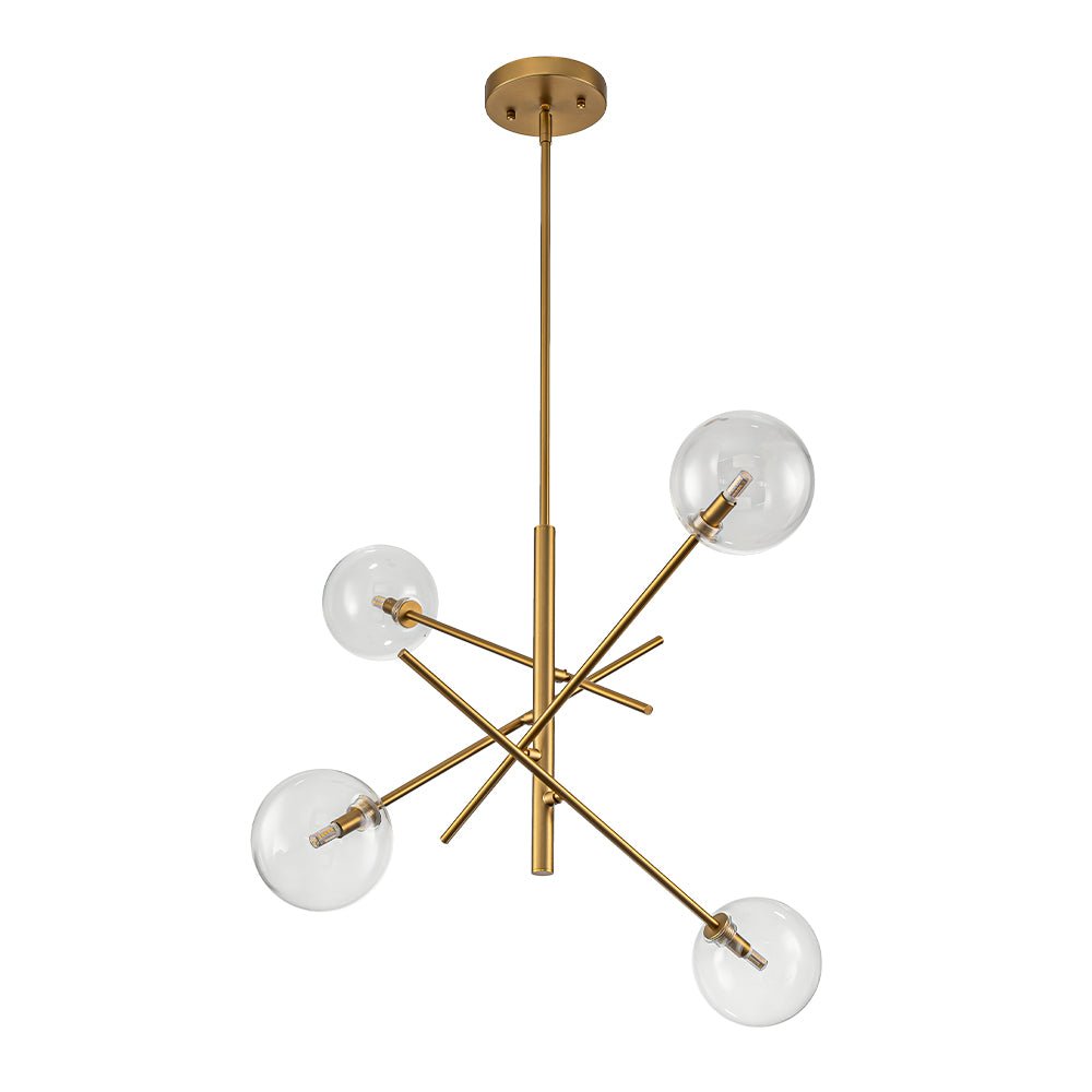 Celestial Glass Globe Sputnik Chandelier - Adjustable Linear Arm