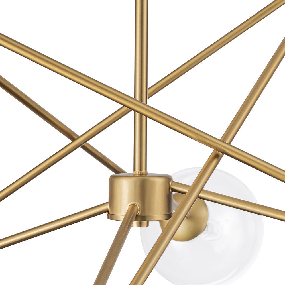 Celestial Glass Globe Staggered Linear Sputnik Chandelier