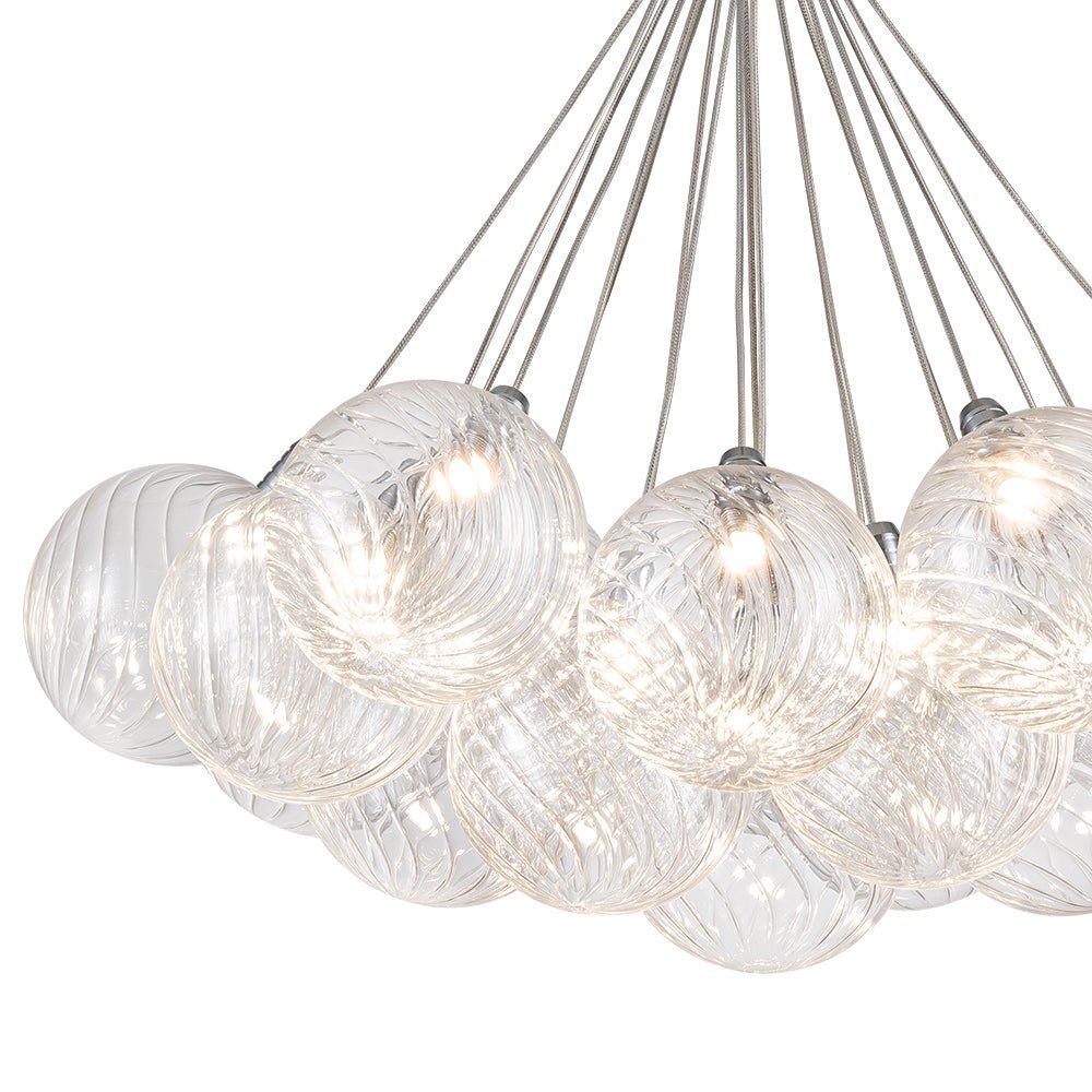 Cluster Ribbed Glass Dimmable LED Bubble Chandelier