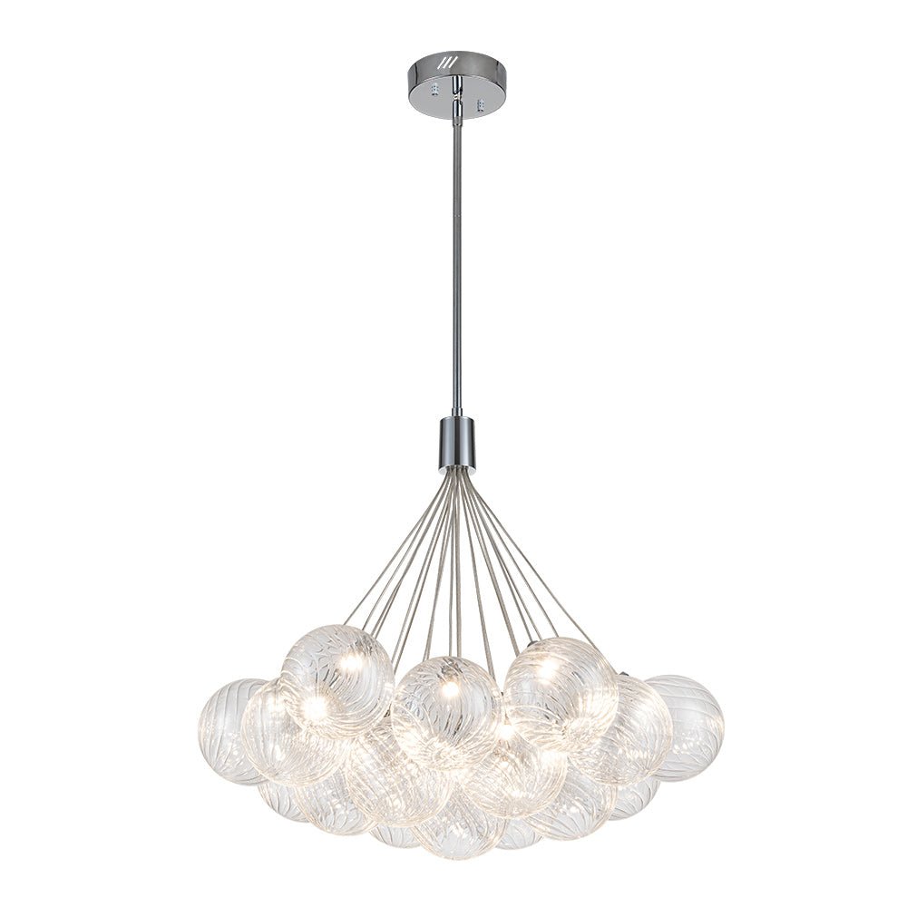 Cluster Ribbed Glass Dimmable LED Bubble Chandelier