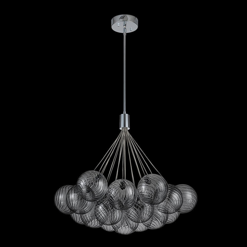 Cluster Ribbed Glass Dimmable LED Bubble Chandelier