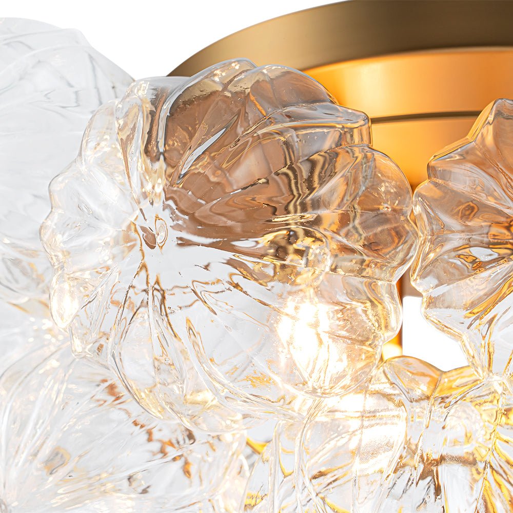Cluster Sculpture Glass Bubble Round Semi Flush Chandelier