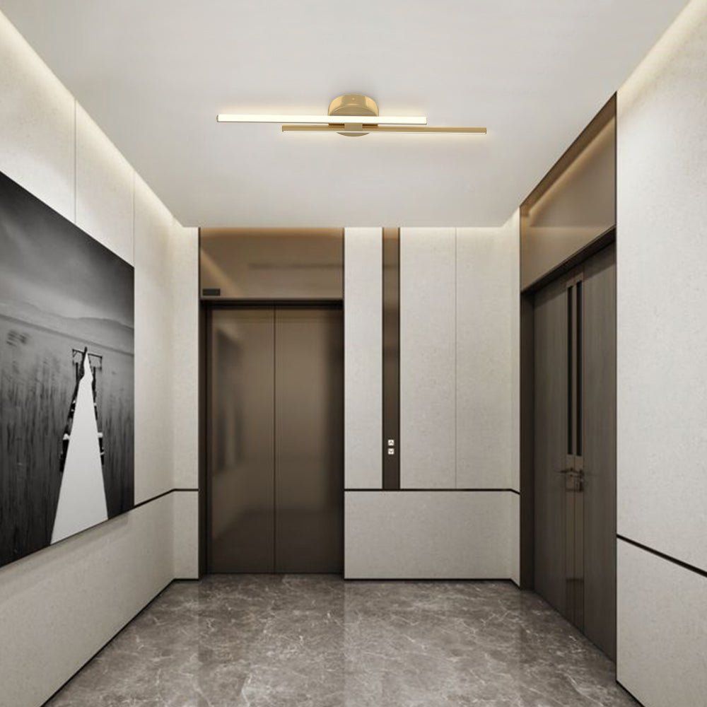 Contemporary Dimmable Linear LED Semi Flush Mount Light