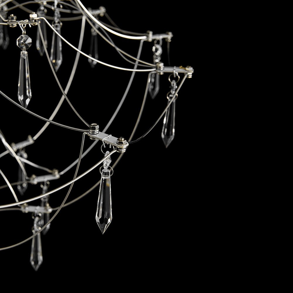 Contemporary Glam Starry Geometric LED Crystal Chandelier