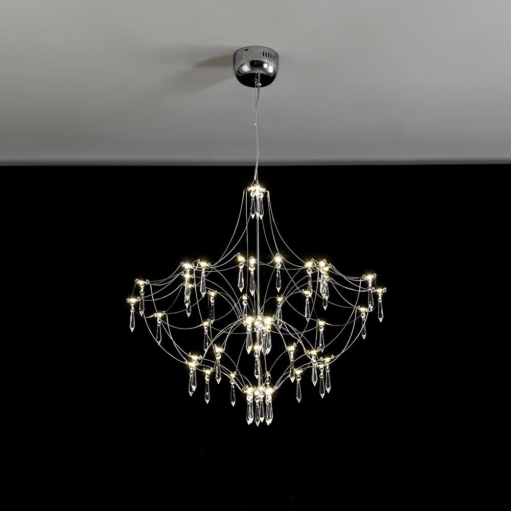 Contemporary Glam Starry Geometric LED Crystal Chandelier