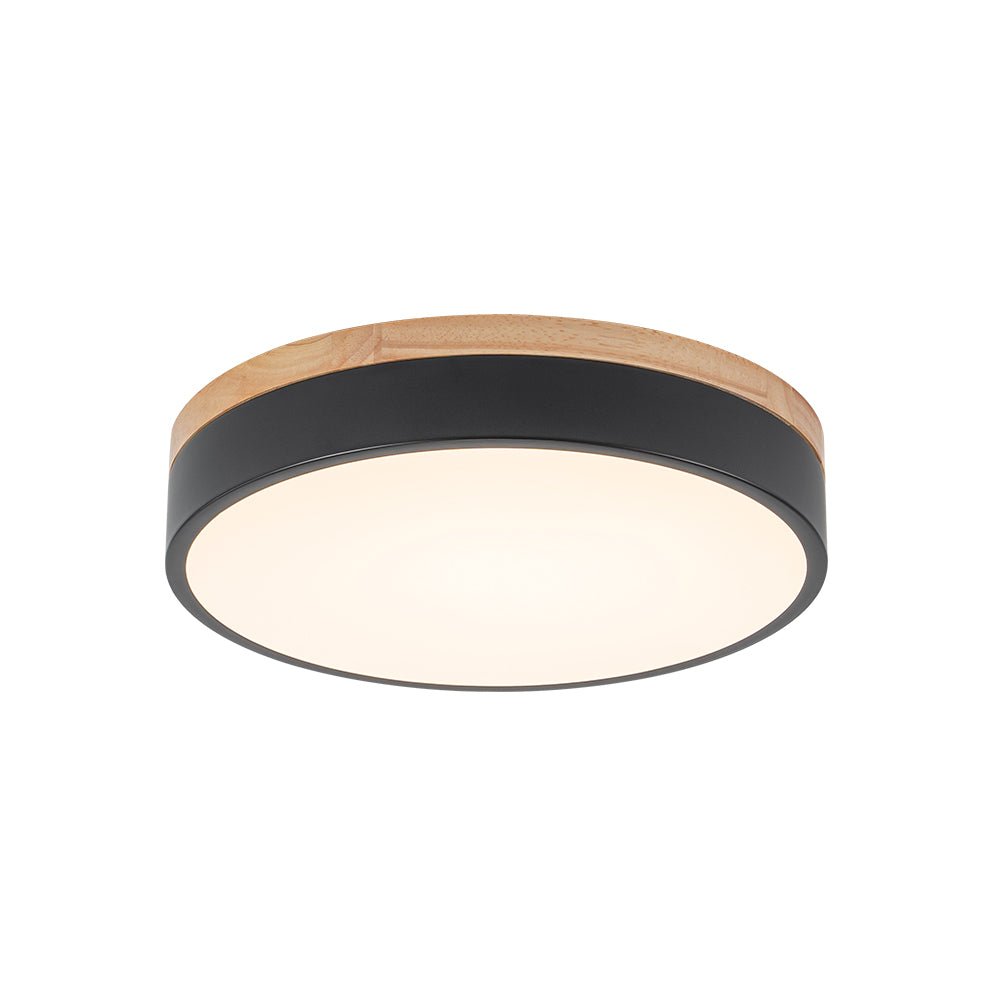 Contemporary Wood Round Dimmable LED Ceiling Light