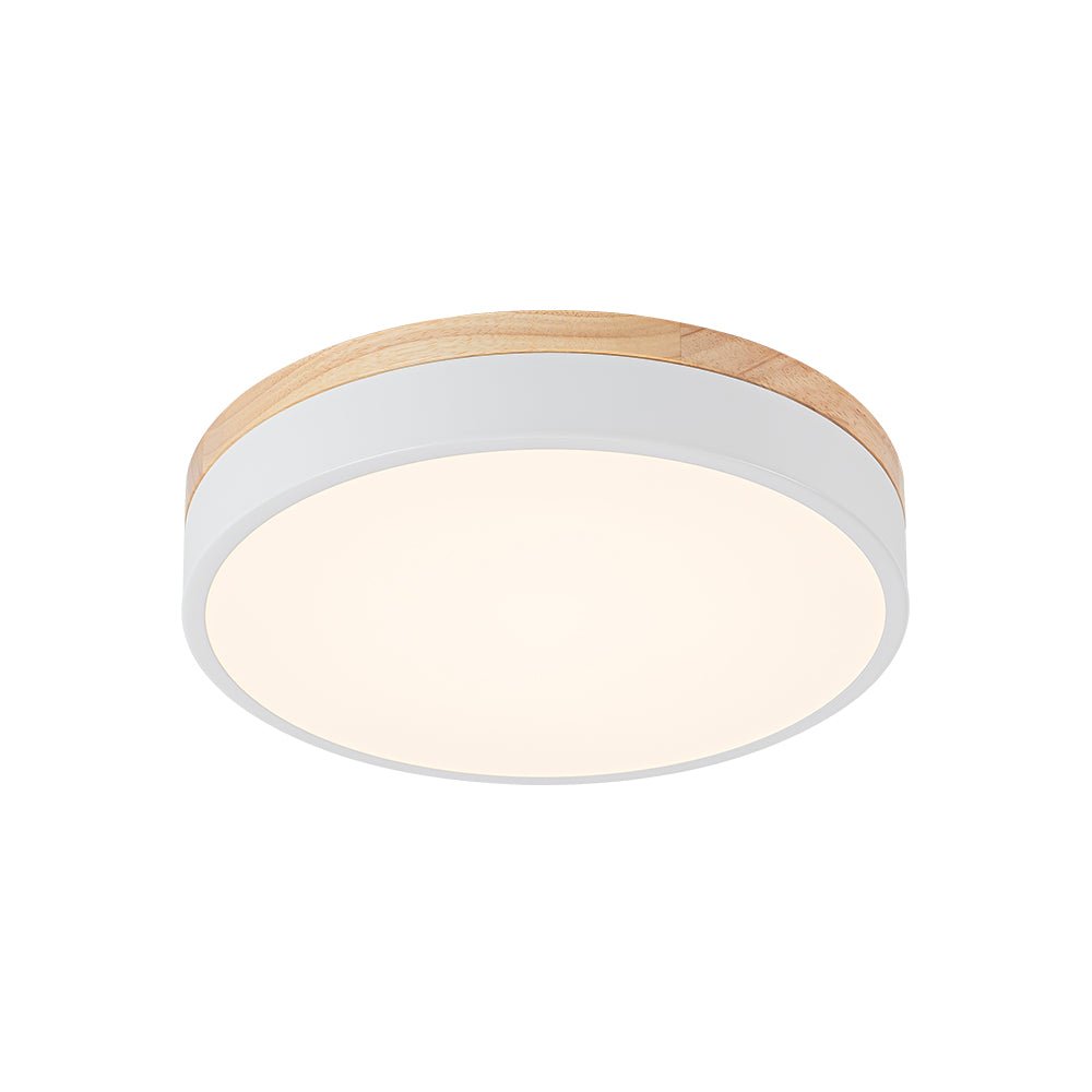 Contemporary Wood Round Dimmable LED Ceiling Light