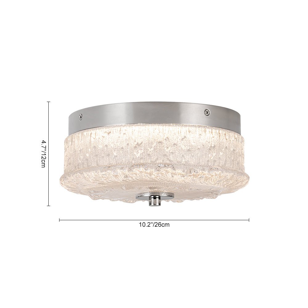 Decorative Clear Glazed Glass Round LED Ceiling Light