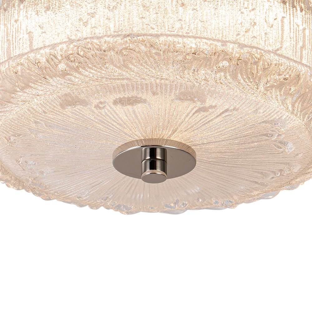 Decorative Clear Glazed Glass Round LED Ceiling Light