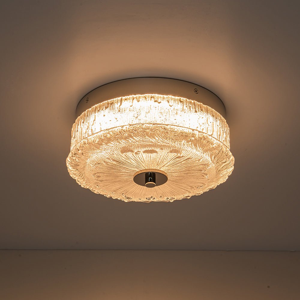 Decorative Clear Glazed Glass Round LED Ceiling Light