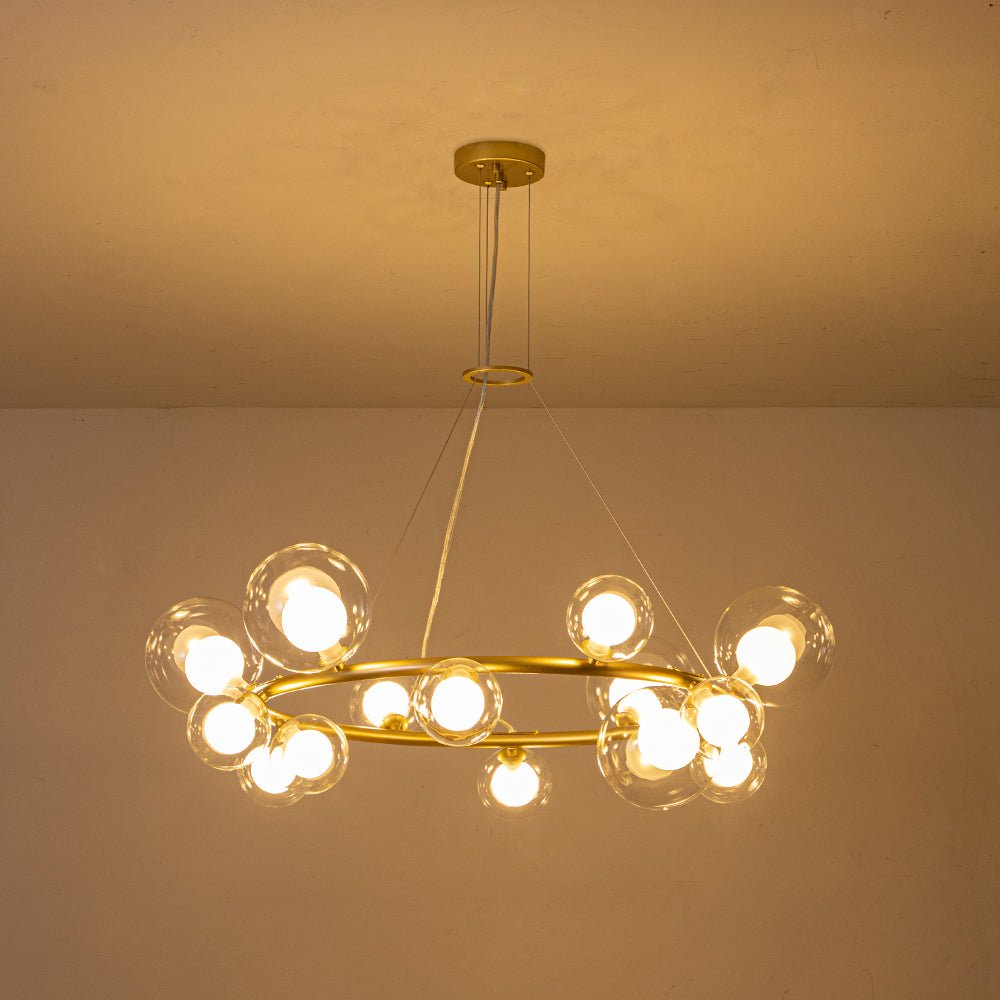 Decorative Halo Glass Globe Bubble Ring Chandelier