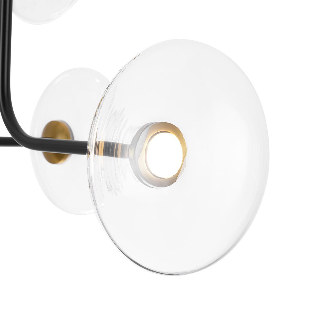 Designer 9-light Glass Dimmable LED Linear Sputnik Chandelier