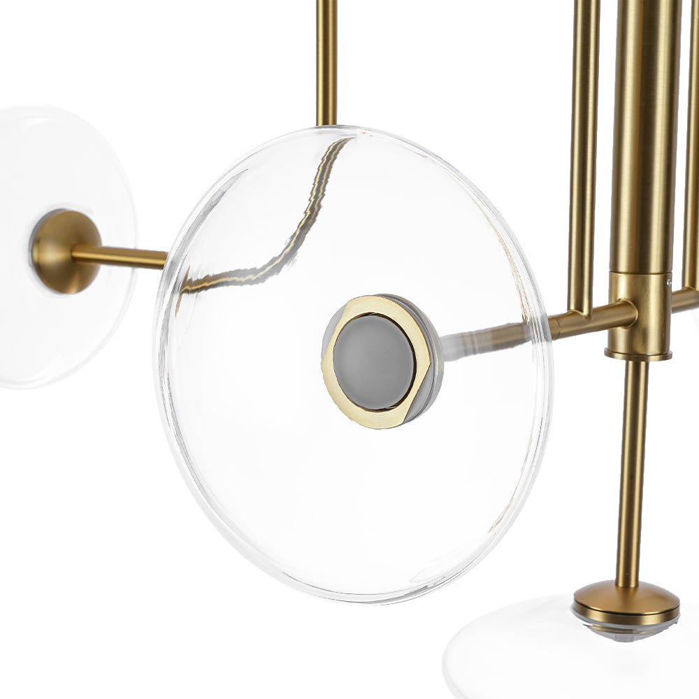 Designer 9-light Glass Dimmable LED Linear Sputnik Chandelier