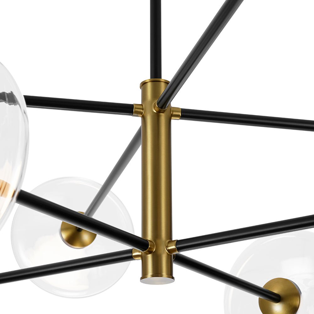 Designer Dimmable LED 8-light Glass Tiered Sputnik Chandelier