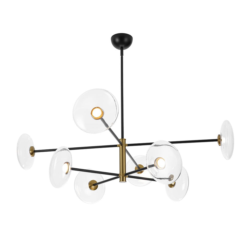 Designer Dimmable LED 8-light Glass Tiered Sputnik Chandelier